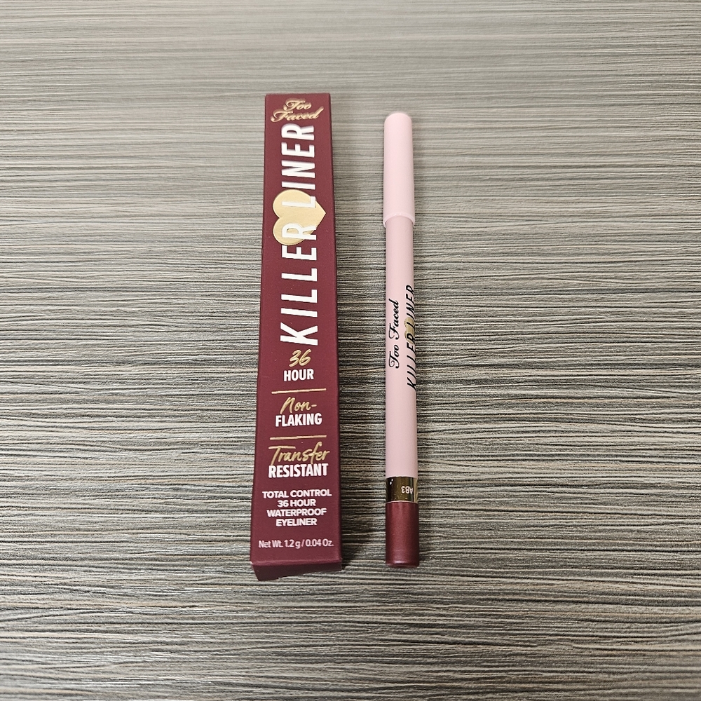 Too Faced Killer Liner Waterproof Eyeliner Metallic Burgundy New in box